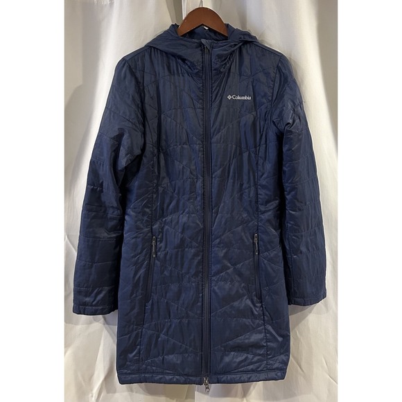 Columbia Jackets & Blazers - Columbia Mighty Lite Hooded Jaket Women's Size M Blue Omni Shield Heat Coat